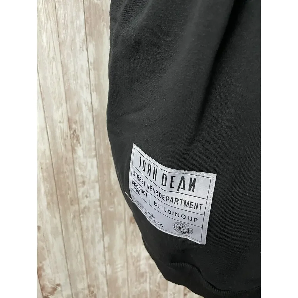 John Dean Shirt Men XL Wake Your Mind Up Sweater Sweatshirt Pullover Black N154